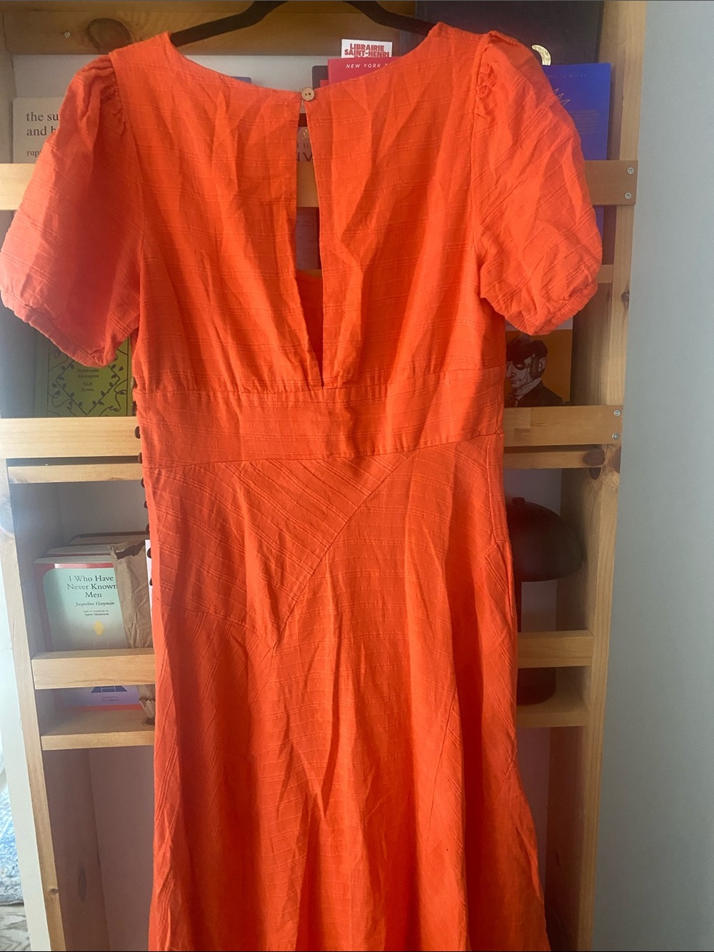 Free People Vibrant Orange Puff-Sleeve Maxi Dress - Picture 6 of 7